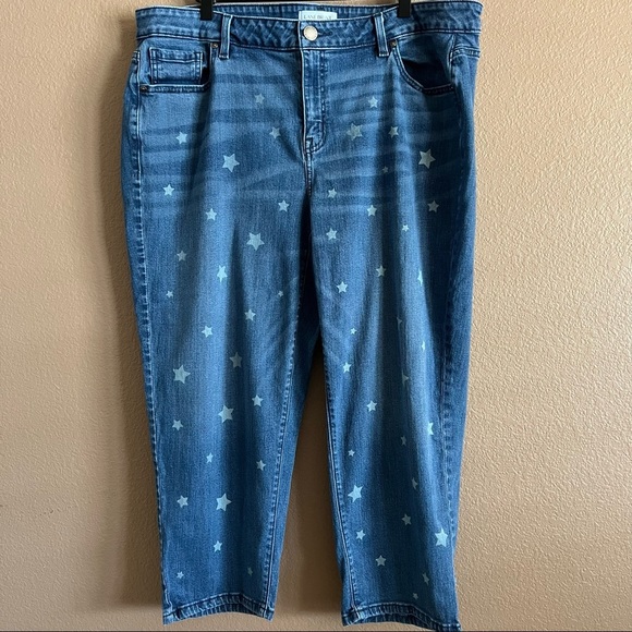 Lane Bryant Denim - Lane Bryant High-Rise Straight Crop Star Pattern Jeans Size 20
